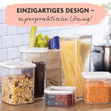 GOURMETmaxx Vorratsbehälter 10-tlg. weiß mit luftdichtem Deckel, stapelbar und transparent für optimale Lebensmittelaufbewahrung.