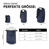 Where Tomorrow Dry Bag 20L - Style 01 - Dunkelblau, wasserdichter, robuster Outdoor Rucksack mit verstellbarem Schultergurt.