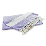 LUMALAND Baumwolldecke / Tagesdecke aus 100 % Baumwolle in Lila, ca. 200 x 240 cm, weich und atmungsaktiv.