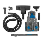 CLEANmaxx Multi-Zyklon-Staubsauger 800W schwarz/blau mit 4 Spezialdüsen, beutelloser Zyklonstaubsauger und waschbarem EPA-Filter.