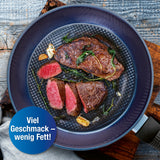 BRATmaxx Aluminium-Pfanne + Pyramidenstruktur Ø 28 cm mit Antihaftbeschichtung für fettarmes Braten und perfekte Bratergebnisse.