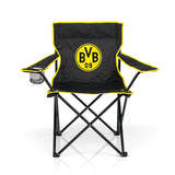 BVB Campingstuhl faltbar - 80x50 cm - schwarz/gelb mit Logo, mit Getränkehaltern, wasserabweisend und robust für Fans von Borussia Dortmund.