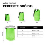#DoYourOutdoor Dry Bag 10L - Grün, wasserdichter, robuster Outdoor-Rucksack mit verstellbarem Schultergurt und Rolltop-Verschluss.