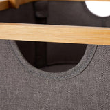 LUMALAND Bambus-Rahmen-Aufbewahrungskorb - 2er-Set - Grau mit stabilem Bambusrahmen und praktischem Griff aus robustem Stoff.