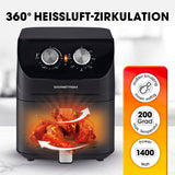 GOURMETmaxx Heißluftfritteuse 4 L – 3 in 1 Heißluftofen, Grill & Fritteuse mit 360° Heißluftzirkulation für knusprige Gerichte.