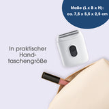 VITALmaxx Damenrasierer - weiß/schwarz kompakt in Handtaschengröße ca. 7,5 x 5,5 x 2,5 cm für unterwegs und Reise geeignet