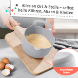 GOURMETmaxx Schüssel-Set 4-tlg. mit Henkel, Ausguss, rutschfestem Boden, stapelbar für bequemes Rühren, Mixen und Backen.