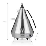 PYRAMID Samowar - 4 l aus Edelstahl mit 4 l Fassungsvermögen, 2 Heizspiralen und Teekanne für Profi-Gastro-Einsatz.