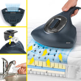 N8WERK Milbensauger in der Nordic Night Edition mit HEPA 11-Filter und UV-C-Licht zur effektiven Milben- und Staubentfernung.