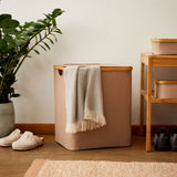 LUMALAND Aufbewahrungsbox mit Bambus-Rahmen 3er-Set in Anthrazit/Grau, faltbar, platzsparend, verschiedene Größen, vielseitig einsetzbar.