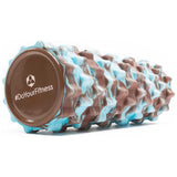 #DoYourFitness Faszienrolle Ishana Graffiti Braun/Blau mit Massagerolle und Trainingsplan, mittel-hart für effektives Faszientraining.