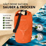 #DoYourOutdoor Dry Bag 30L Orange wasserdichter, robuster Rucksack mit Rolltop, schützt vor Staub, Wasser, Sand für Outdoor-Abenteuer.