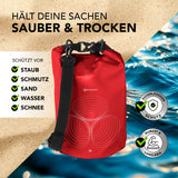 #DoYourOutdoor Dry Bag 5L - Rot, wasserdichter, robuster Outdoor-Rucksack schützt vor Staub, Schmutz, Sand, Wasser und Schnee.