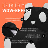 LUMALAND Kindersitzsack Animal Line Panda 75x65x65 cm Schwarz/Weiß mit abnehmbarem Bezug und verstecktem Reißverschluss, wasserabweisend und robust.