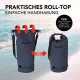 Where Tomorrow Dry Bag 20L - Style 01 - Dunkelblau mit praktischem wasserdichtem Rolltop-Verschluss, robust und für Outdoor geeignet.