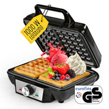 GOURMETmaxx Waffeleisen für Belgische Waffeln mit 1000W, antihaftbeschichtet, stufenlos einstellbarem Thermostat und Cool-Touch-Griff.