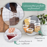 GOURMETmaxx Vorratsbehälter 10-tlg. weiß, stapelbar, luftdicht mit Silikondichtung für optimale Lebensmittelaufbewahrung.