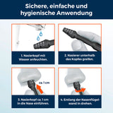Silkslide Pro Nasenhaartrimmer - Nasierer 2.0 zeigt sichere und hygienische Anwendung in vier Schritten.