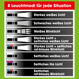 EASYmaxx Taschenlampe LED 5 V transparent/chrom mit 8 Leuchtmodi für unterschiedliche Situationen und starkes sowie farbiges Licht.