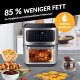 GOURMETmaxx Heißluft-Ofen Digital mit Sichtfenster 12l, energiesparend, 85 % weniger Fett, nahezu ohne Öl, 9-in-1 Heißluftofen, Grill und Fritteuse.