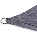 LUMALAND Sonnensegel 100% HDPE mit Stabilisator für UV-Schutz - Rechteck 3 x 4 Meter - Dunkelgrau, mit rostfreiem Ring und verstärktem Rand.