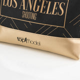 GNTM Schminktasche - schwarz/gold mit robustem Lederlook und praktischem Innenfach für stilvolles Verstauen unterwegs.