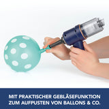 CLEANmaxx Akku-Handstaubsauger Set 6-tlg. - 7,4V - blau mit praktischer Gebläsefunktion zum Aufblasen von Ballons und kabellosem Saugen.