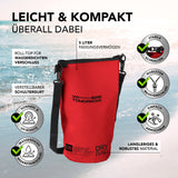 Where Tomorrow Dry Bag 5L - Style 01 - Rot, wasserdichter, robuster Dry Bag mit UV-Schutz und verstellbarem Schultergurt für Outdoor-Abenteuer.