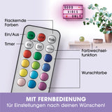 EASYmaxx LED-Leuchtkasten A5 mit 173 Buchstaben und 150 Emojis, inkl. Fernbedienung für Farbwechsel und Timerfunktion.