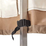 Detailansicht der Befestigung der LUMALAND Gartenmöbelabdeckung Grill Abdeckhaube - 183 x 68 x 133 cm - Beige