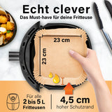 GOURMETmaxx Backpapierschalen für Heißluftfritteusen (5–8 l) mit 4,5 cm Rand, 23x23 cm, antihaftbeschichtet und hitzebeständig bis 230°