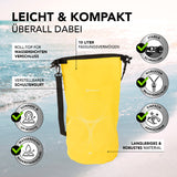 #DoYourOutdoor Dry Bag 10L - Gelb, wasserdichter, robuster Dry Bag mit verstellbarem Schultergurt und UV-Schutz für Outdoor-Abenteuer.