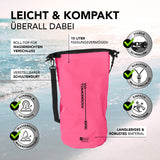 Where Tomorrow Dry Bag 10L - Style 02 - Pink, wasserdichter, leichter Outdoor-Rucksack mit verstellbarem Schultergurt und UV-Schutz.