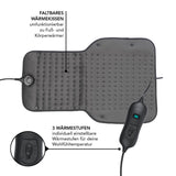 MAXXMEE Heizdecke & Fußwärmer grau, faltbares Wärmekissen mit 3 einstellbaren Wärmestufen und Fernbedienung für Wohlfühltemperatur.