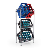 EASYmaxx Metall Getränkekisten-Regal für 3 Kisten in stabiler, platzsparender Konstruktion zur übersichtlichen Lagerung von Getränkebeständen.