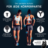 VITALmaxx Massagegerät Mini-Gun - schwarz/silber mit 4 Aufsätzen für gezielte Massage jeder Körperpartie leicht wechselbar und handlich.