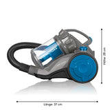 CLEANmaxx Multi-Zyklon-Staubsauger 800W schwarz/blau mit kompaktem Design, Zyklontechnologie und waschbarem EPA-Filter.