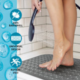 EASYmaxx Duschmatte mit Saugnäpfen rutschfest, antibakteriell, mit Massageborsten und Ablauflöchern, 70x40 cm, grau.