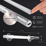 my BEAUTY LIGHT® LED-Spiegelleuchte simuliert Tageslicht, ist akkubetrieben, stufenlos dimmbar und ideal für strahlende Make-Up Looks.