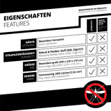 LUMALAND Moskitonetz Mückennetz Insektenabwehr 220x200x210 cm Blau mit extra starken Nähten und feinmaschigem, robustem Material für optimalen Schutz.