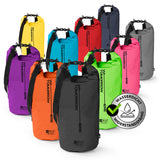 Where Tomorrow Dry Bag 20L - Style 02 - Schwarz, robuster, wasserdichter Dry Bag mit UV-Schutz und verstellbarem Schultergurt.