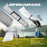 Where Tomorrow - Pop up Pavillon Hellgrau mit 10 Sek. Quick-up-Aufbau, wasserdicht, wetterfest, inkl. Seitwand, Abspannleinen und Heringen.