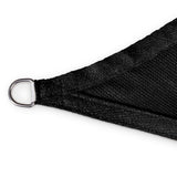 LUMALAND Sonnensegel 100% HDPE mit Stabilisator, schwarz, Quadrat 4x4 m, reißfestes Material mit rostfreiem Metallring zur Befestigung.