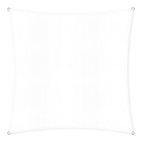 LUMALAND Sonnensegel 100% HDPE mit Stabilisator für UV-Schutz - Quadrat 3 x 3 Meter - Weiß, robust und UV-beständig.