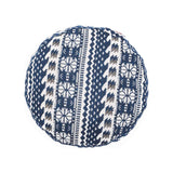 #DoYourYoga Yoga-Kissen Vishnu rund 30x30x15 cm, blau-weiß, gefüllt mit Bio-Buchweizenschalen, waschbarer 100% Baumwollbezug.