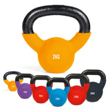 #DoYourFitness Kettlebell 2 kg aus massivem Gusseisen mit rutschfester Neoprenbeschichtung für Kraft- und Ausdauertraining.