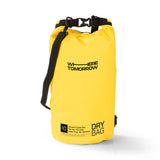 Where Tomorrow Dry Bag 10L - Style 01 - Gelb, wasserdichter, robuster Outdoor-Rucksack mit verstellbarem Schultergurt.