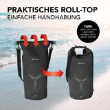 #DoYourOutdoor Dry Bag 20L - Schwarz mit praktischem Rolltop-Verschluss, wasserdicht und robust für Outdoor-Abenteuer.