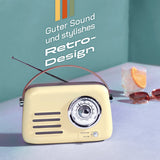 EASYmaxx Radio Retro - Stil der 50er-Jahr - Vanille mit Wireless, Drehregler, Akku, Tragegriff und Teleskopantenne im Retro-Design.