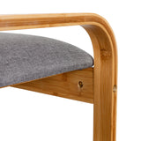 LUMALAND - Schuhregal aus Bambus mit Sitzbank in Grau, modernes Design, stabile Bauweise und bequemes Sitzkissen, 90 x 50 x 30 cm.